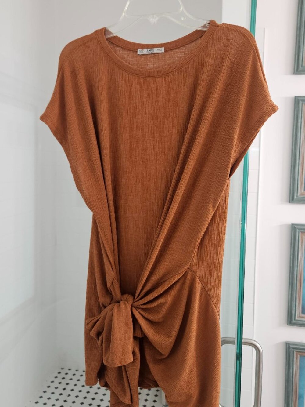 zara tie front cut top